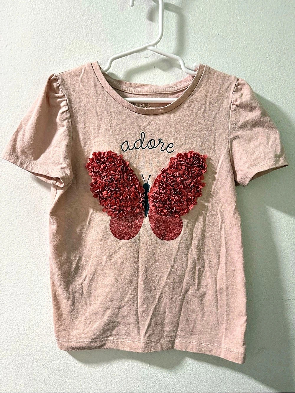 365 KIDS gardenAnimals Girls Butterfly Graphic Tee Size 7